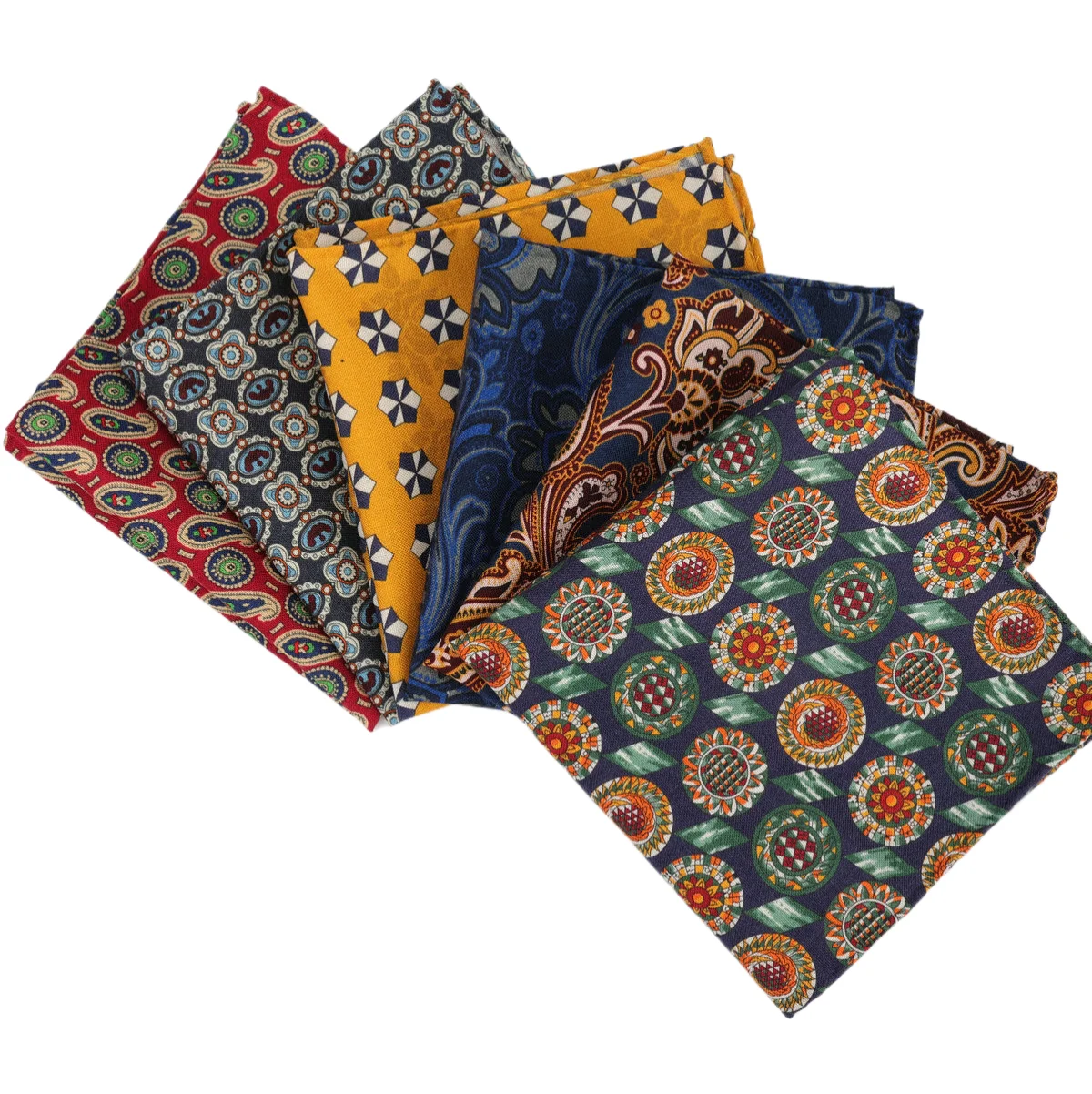 High Quality Hankerchief Scarves Business Suit Hankies Wool Casual Men's Pocket Square Printed Handkerchiefs For Wedding 25*25cm