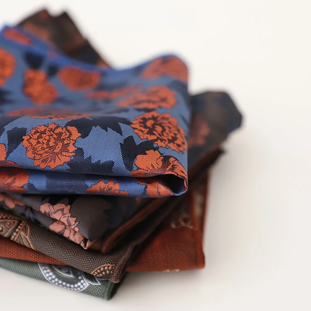 Jacquard Pocket Square For Men Women Floral Chest Towel Hanky Gentlemen Hankies Men's Suit Handkerchief Pocket Towel Gifts
