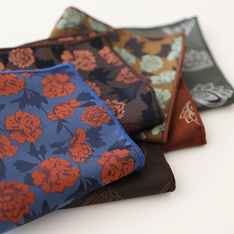 Jacquard Pocket Square For Men Women Floral Chest Towel Hanky Gentlemen Hankies Men's Suit Handkerchief Pocket Towel Gifts