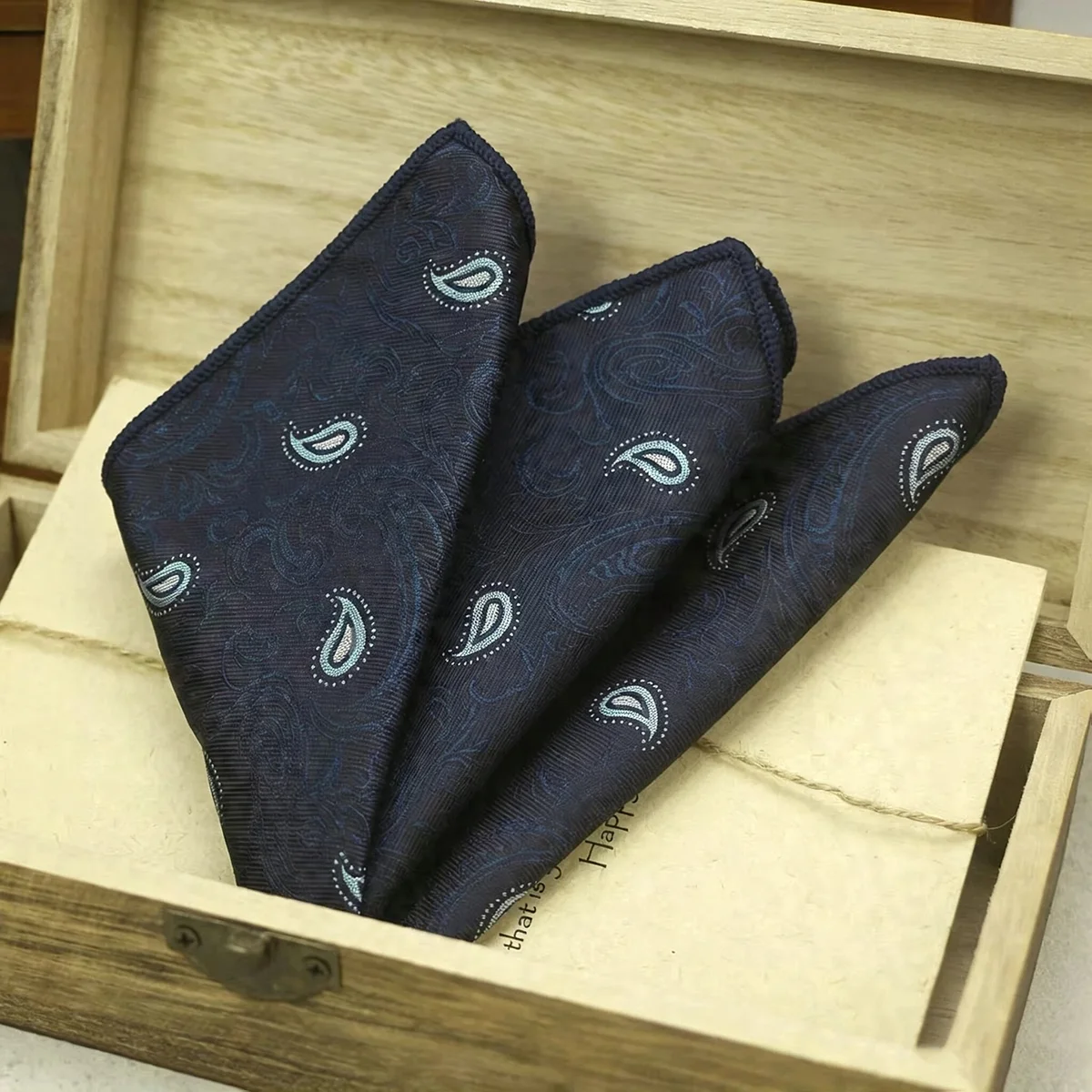 2026 New Colorful Men's Pocket Square Soft Green White Paisley Handkerchief Polyester Woven Plaid Hanky Wedding Shirt Accessory