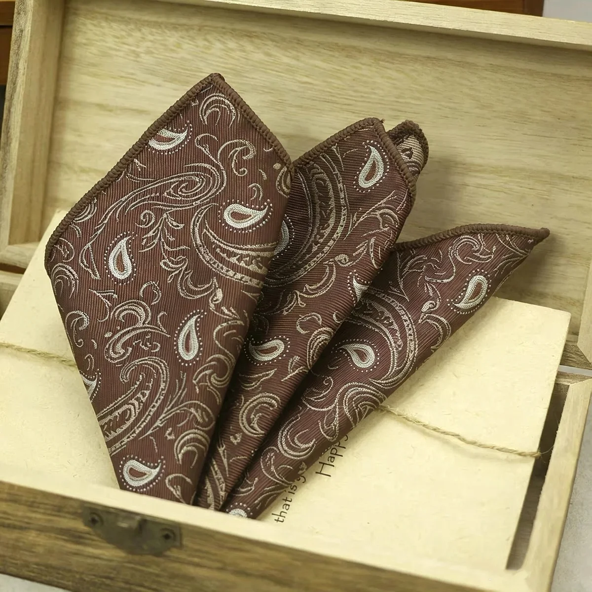 2026 New Colorful Men's Pocket Square Soft Green White Paisley Handkerchief Polyester Woven Plaid Hanky Wedding Shirt Accessory