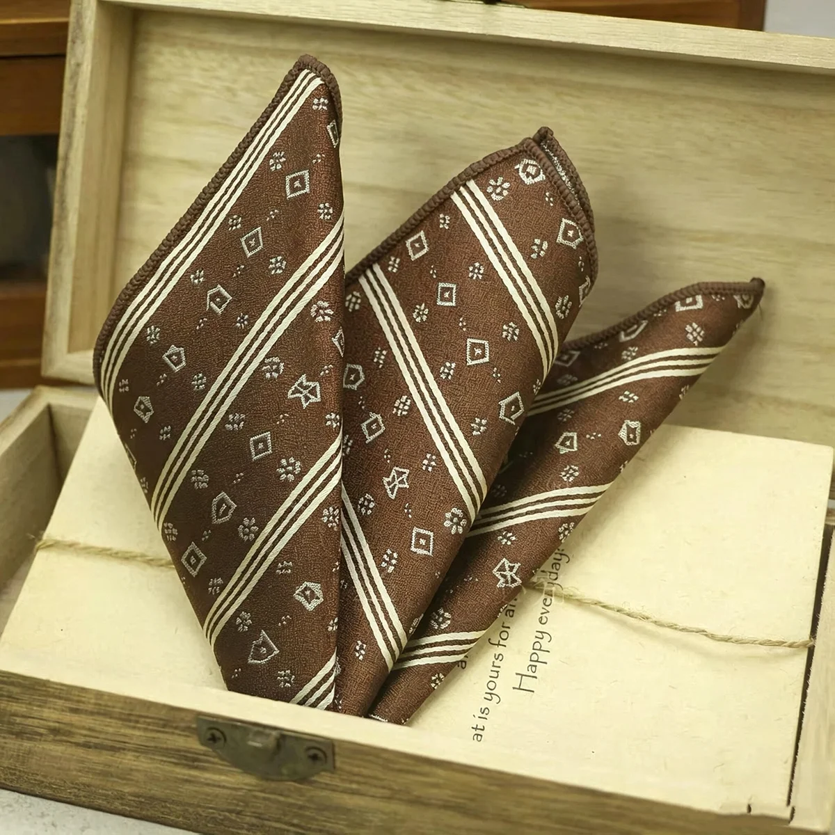 2026 New Colorful Men's Pocket Square Soft Green White Paisley Handkerchief Polyester Woven Plaid Hanky Wedding Shirt Accessory
