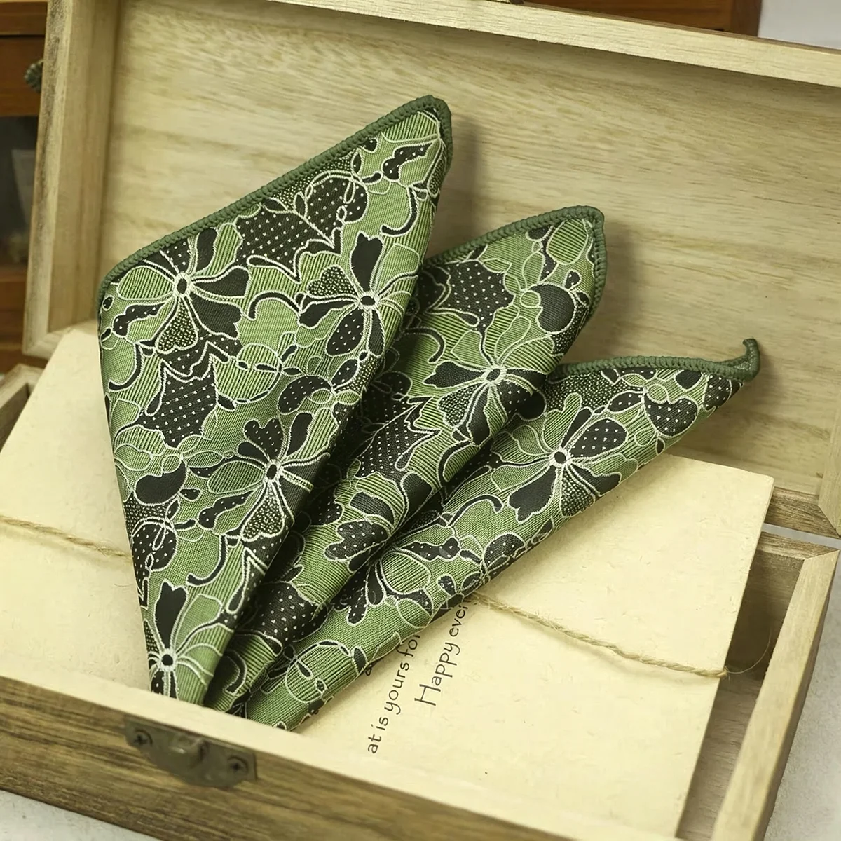 2026 New Colorful Men's Pocket Square Soft Green White Paisley Handkerchief Polyester Woven Plaid Hanky Wedding Shirt Accessory