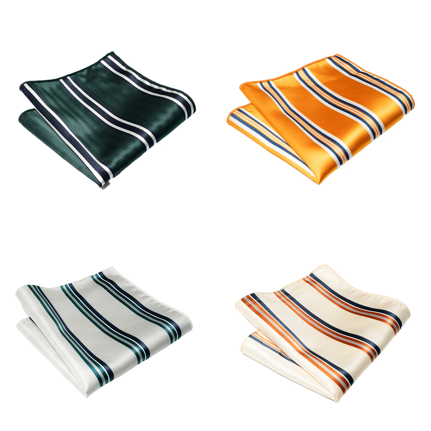 4pcs Men's Classic Pocket Square Towel Paisley Striped Handkerchief Suit Shirt Accessories Wedding Party Navy Red Hanky