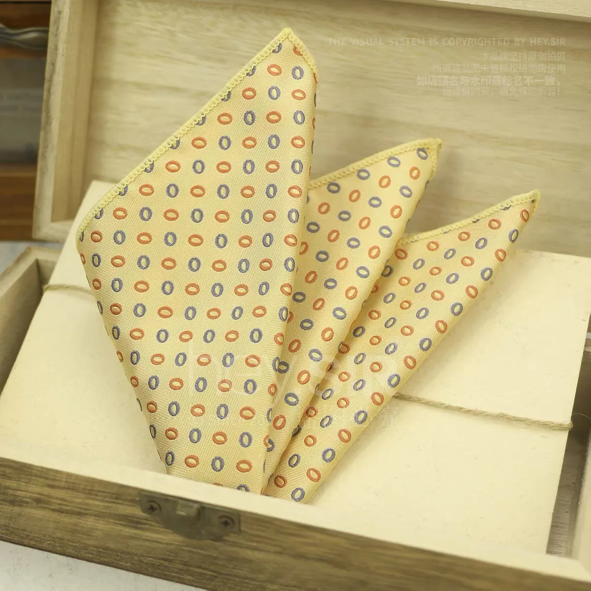 23CM New Trendy Striped Pocket Square Luxury Mens White Dots Polyester Woven Handkerchief Wedding Groom Tuxedo Accessories Hanky