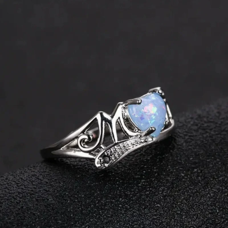 MOM Mother Rings Anniversary Day Gift Two-tone Design Love Cubic Zircon Wedding Rings Exquisite Fashion Jewelry for Women