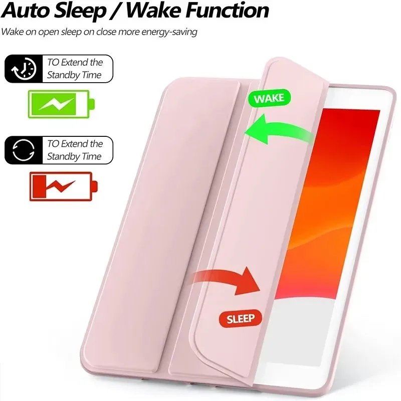 For iPad Air 3 Case 10.5inch 2019 TPU Tri-Fold Magnetic Stand Smart Tablet Cases For Apple iPad 10.2 7th 8th 9th Generation Case