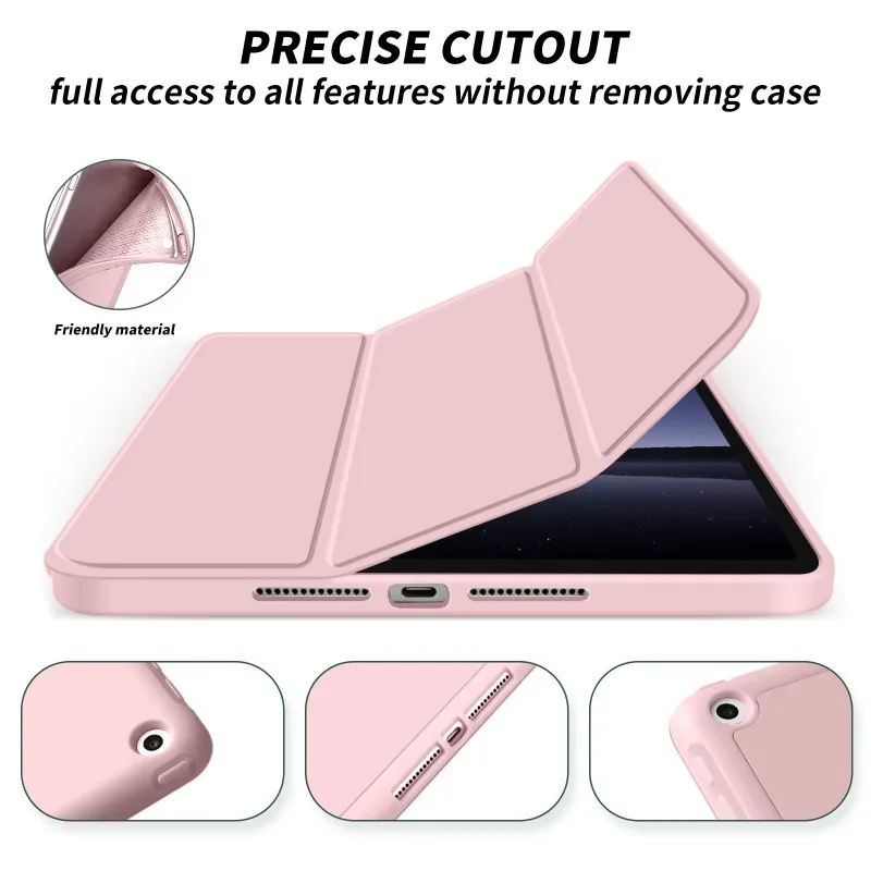 For iPad Air 3 Case 10.5inch 2019 TPU Tri-Fold Magnetic Stand Smart Tablet Cases For Apple iPad 10.2 7th 8th 9th Generation Case