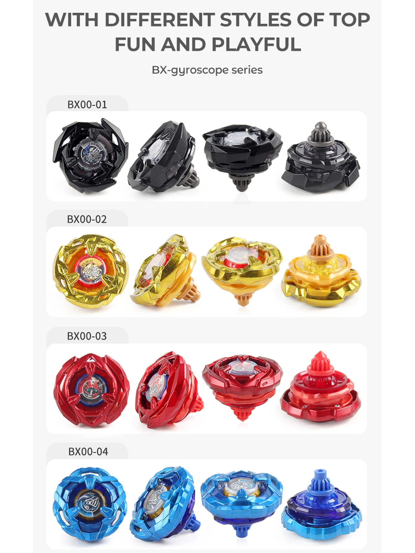 Takara Tomy Bey X Spinning Toy Kit Gyro Metal Battle Tops with Launchers Organize Box Set Gift