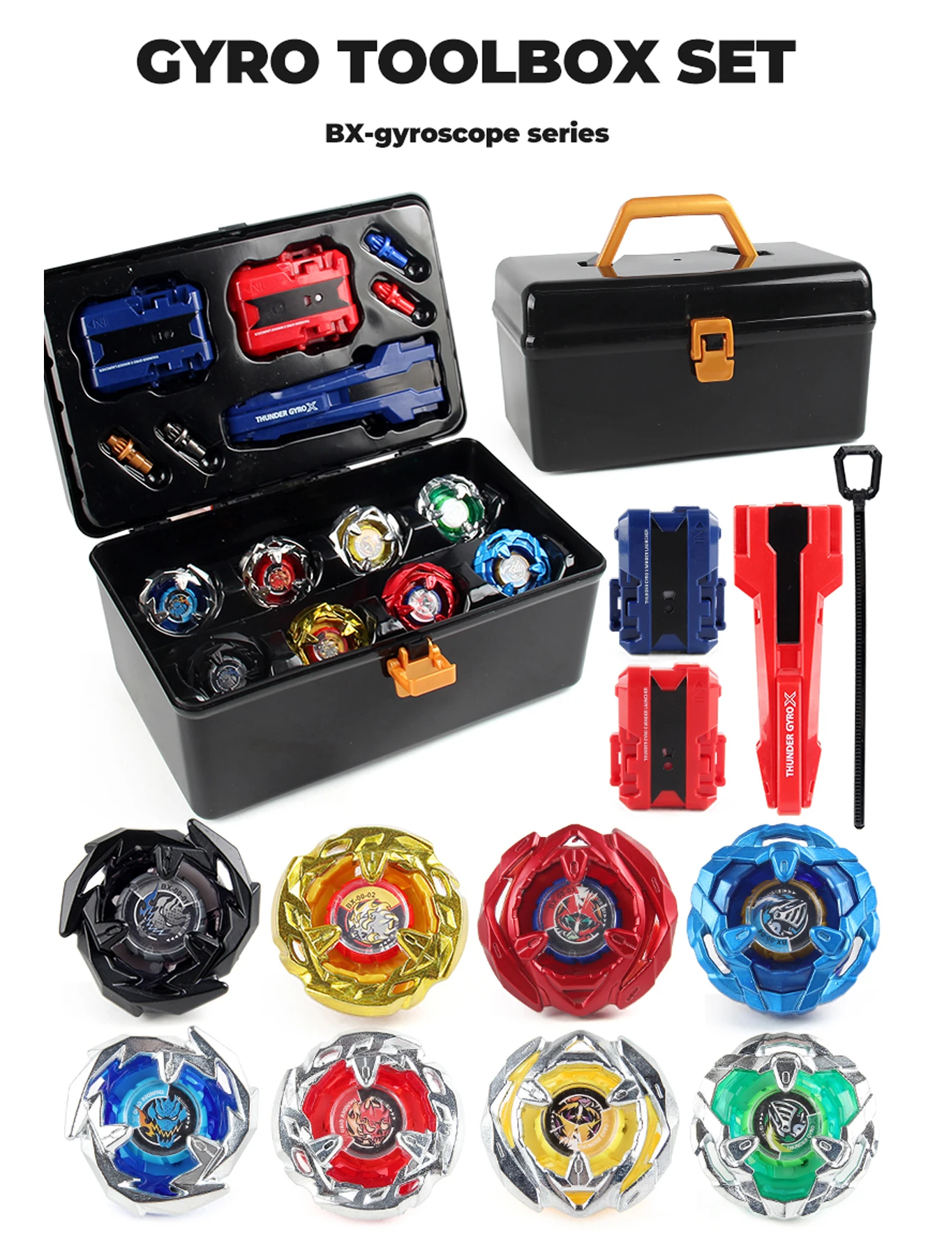 Takara Tomy Bey X Spinning Toy Kit Gyro Metal Battle Tops with Launchers Organize Box Set Gift