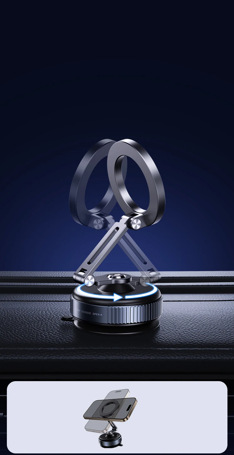 New Car Magnetic Mobile Phone Holder 360 Degree Rotation, Vacuum Adsorption, No Need To Charge, Suitable for Car Navigation