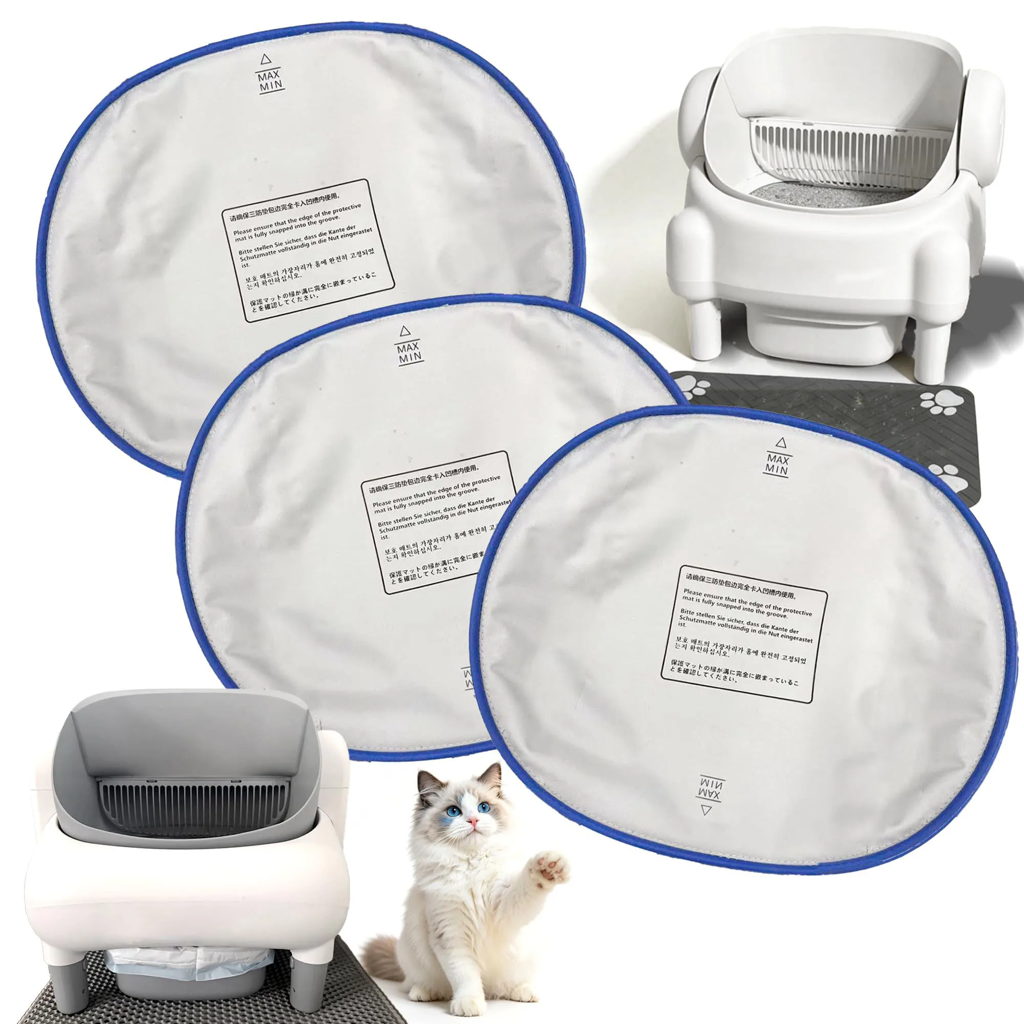 Cat Litter Box Replacement Mat for Self Cleaning Litter Box, Waterproof Smart Cat Toilet Liner Fits Most Automatic Cat Litter Bo