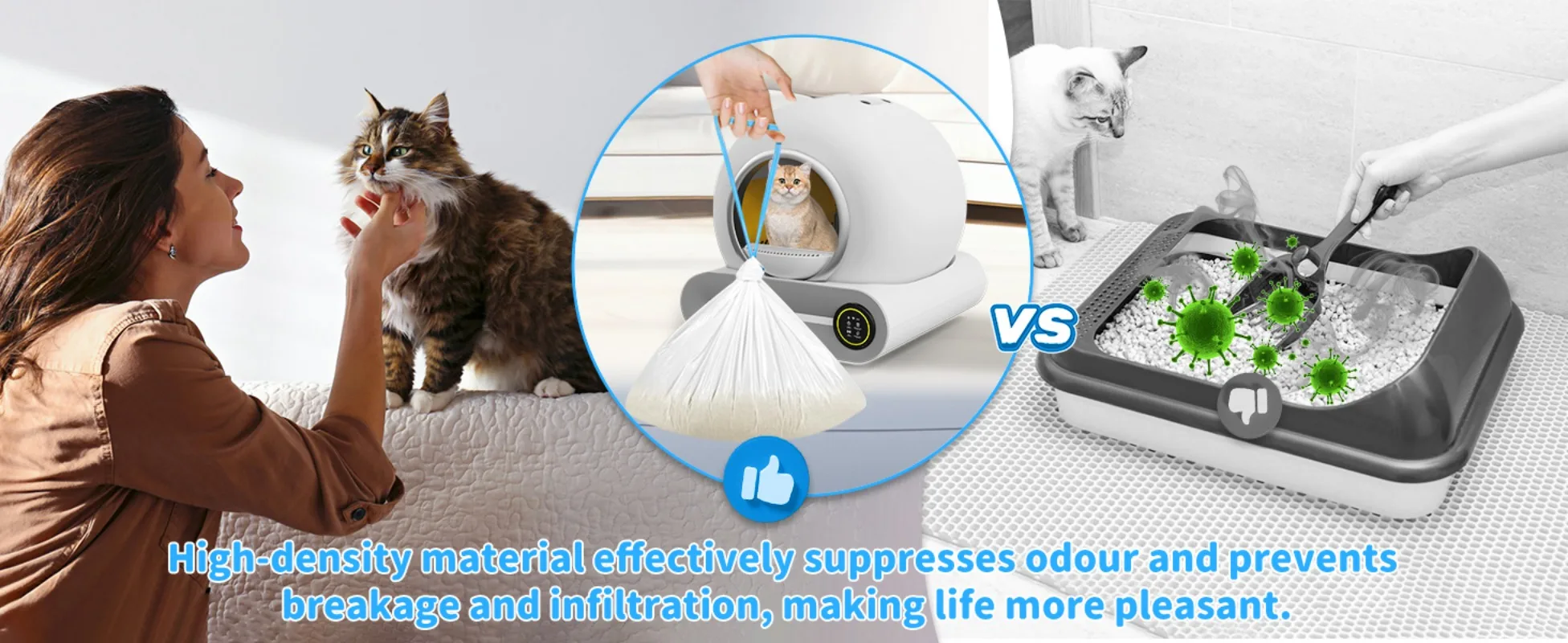 Cat Litter Bags for Automatic Litter Box Extra-Thick Cat Litter Box Liners for MeoWant/catlink/Tonepie Toilette