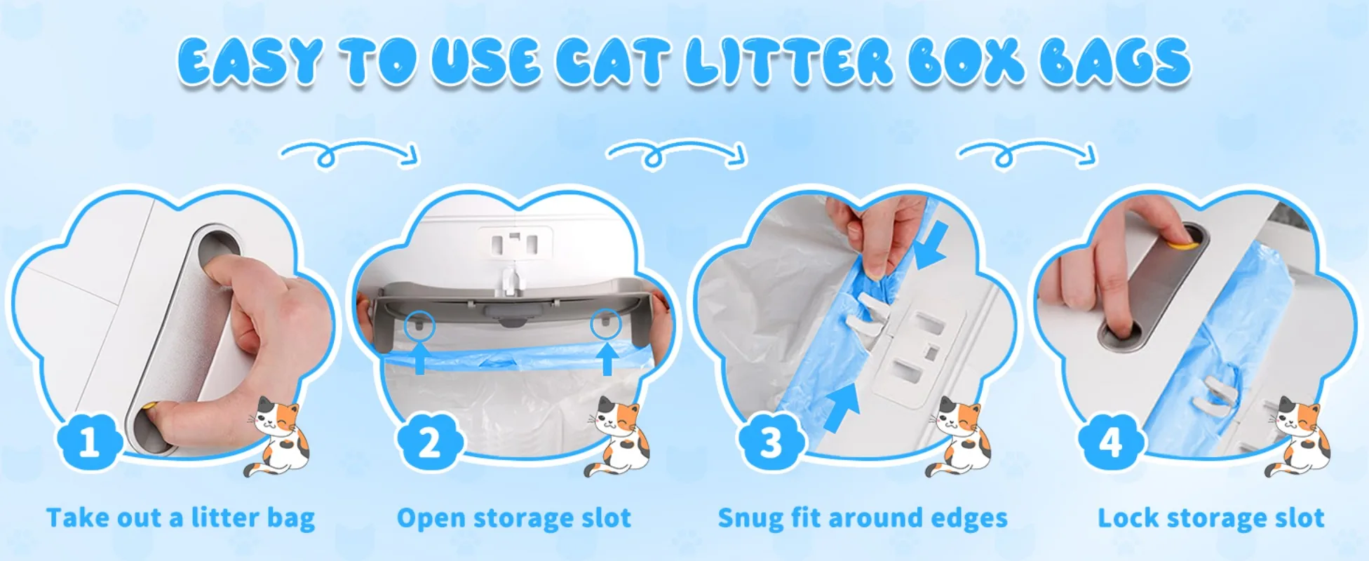 Cat Litter Bags for Automatic Litter Box Extra-Thick Cat Litter Box Liners for MeoWant/catlink/Tonepie Toilette