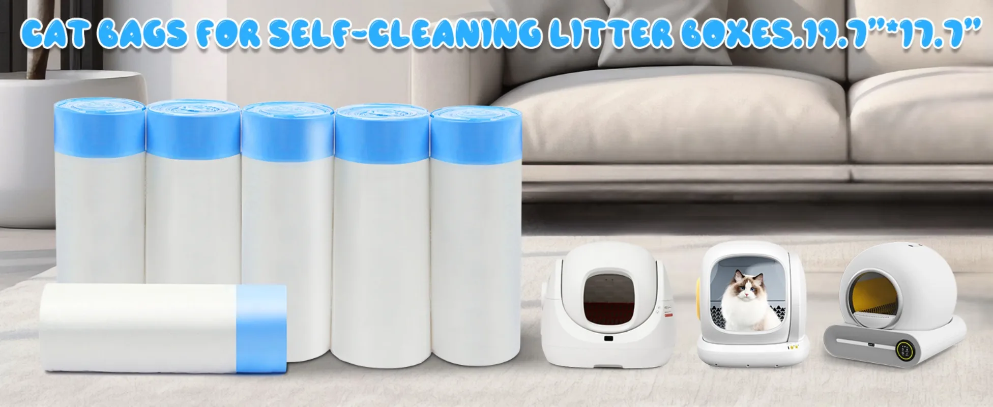 Cat Litter Bags for Automatic Litter Box Extra-Thick Cat Litter Box Liners for MeoWant/catlink/Tonepie Toilette