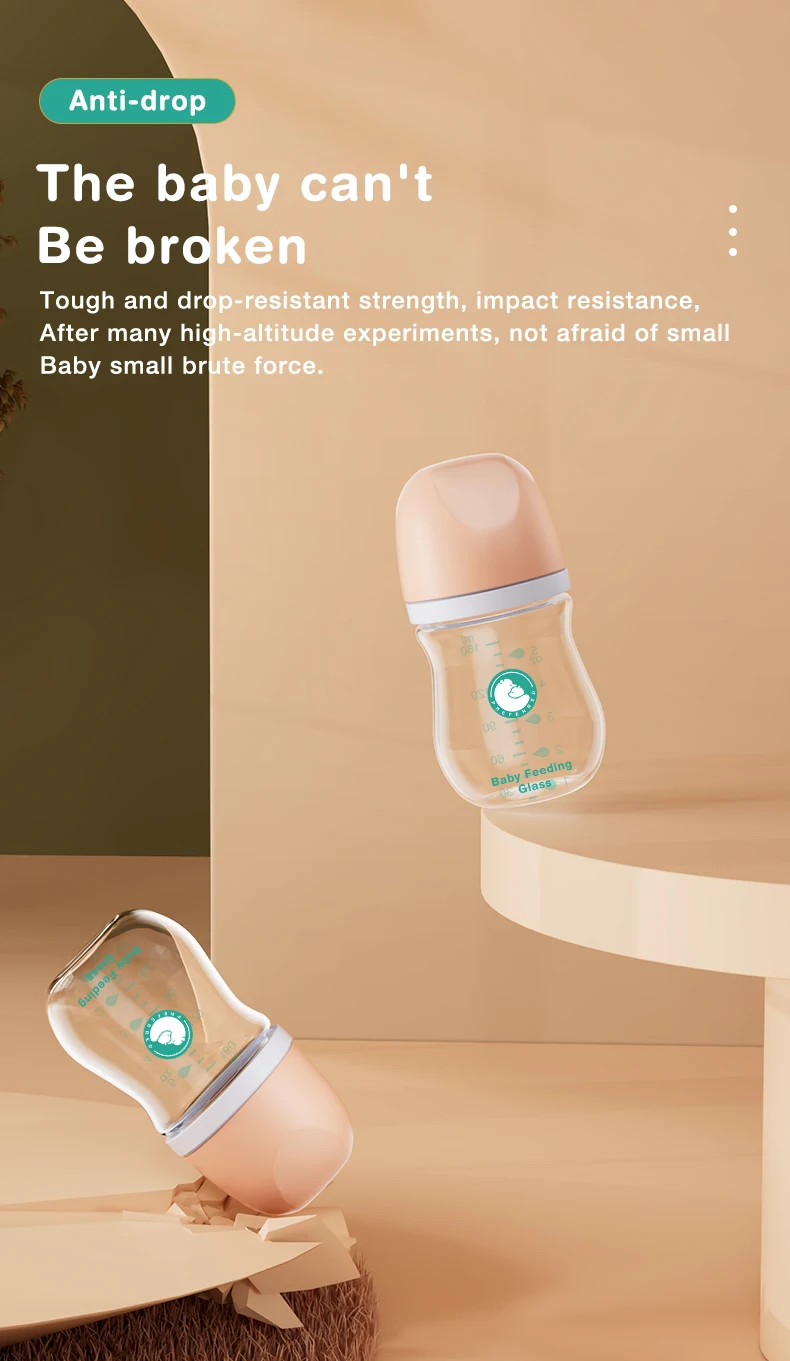 1PCS Newborn Feeding Bottles 90ML/160ML Baby Bottle Glass Bottles Anti-flatulence Milk Feeding Bottles Infant BPA Free
