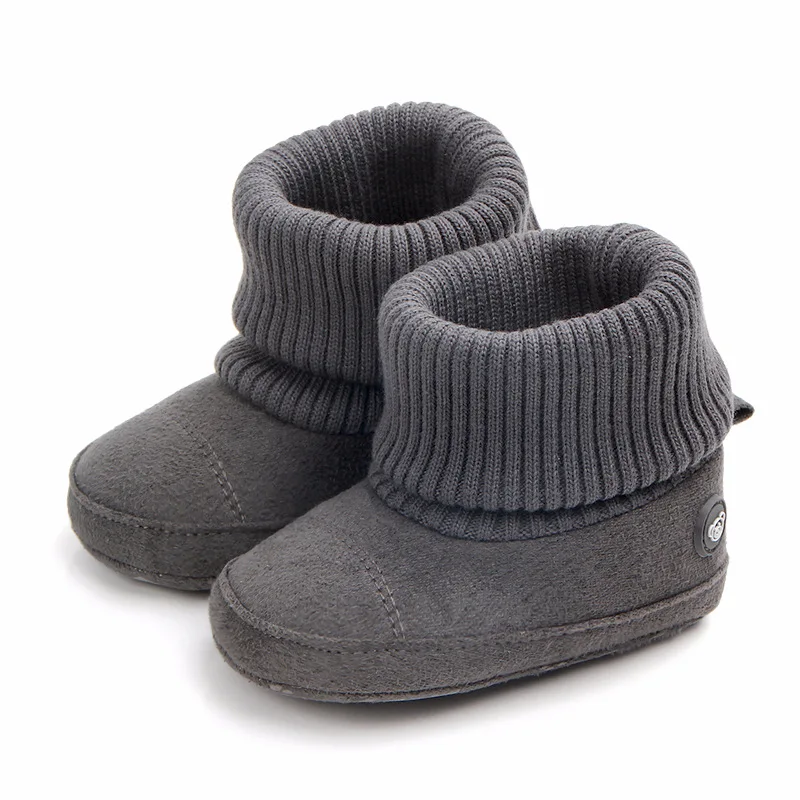 2024 Winter Baby Boots, Infant Girls Boys Warm Fashion Solid Shoes with Fuzzy Balls First Walkers Kid Shoes 0-18M High Quality