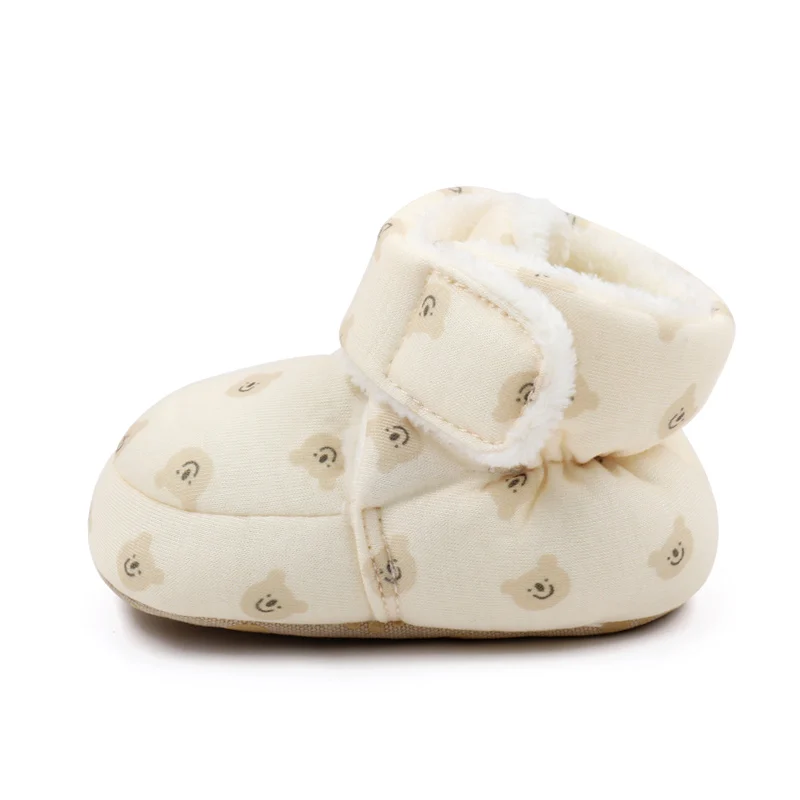 2024 Winter Baby Boots, Infant Girls Boys Warm Fashion Solid Shoes with Fuzzy Balls First Walkers Kid Shoes 0-18M High Quality