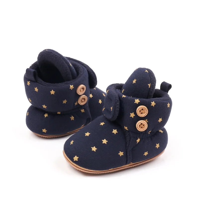 2024 Winter Baby Boots, Infant Girls Boys Warm Fashion Solid Shoes with Fuzzy Balls First Walkers Kid Shoes 0-18M High Quality