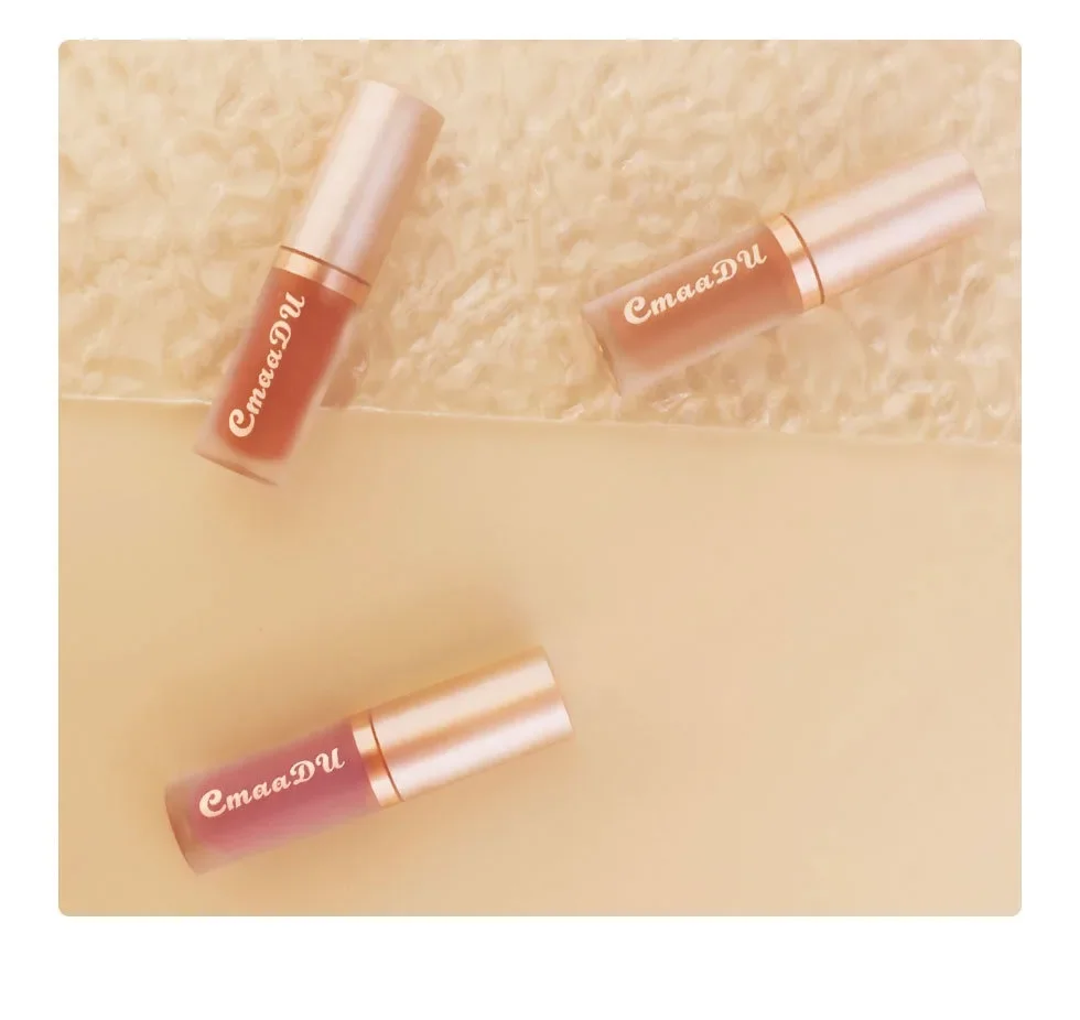 12 Colors Matte Lipstick Red Waterproof Sexy Makeup Lip Tint Smooth Nude Brown Pink Long Lasting Non-stick Lip Cosmetic Make Up