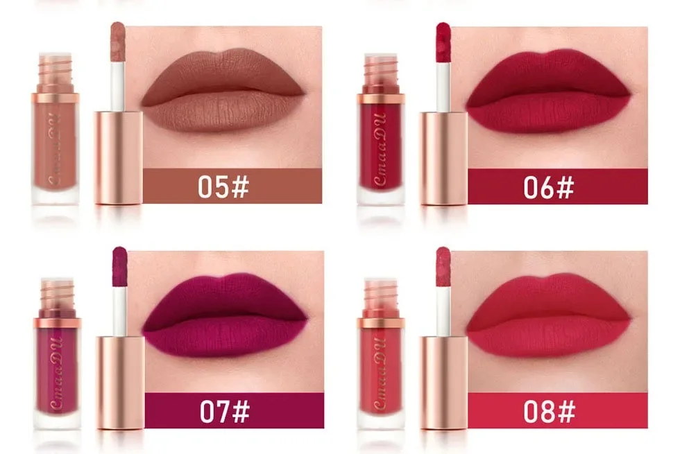12 Colors Matte Lipstick Red Waterproof Sexy Makeup Lip Tint Smooth Nude Brown Pink Long Lasting Non-stick Lip Cosmetic Make Up