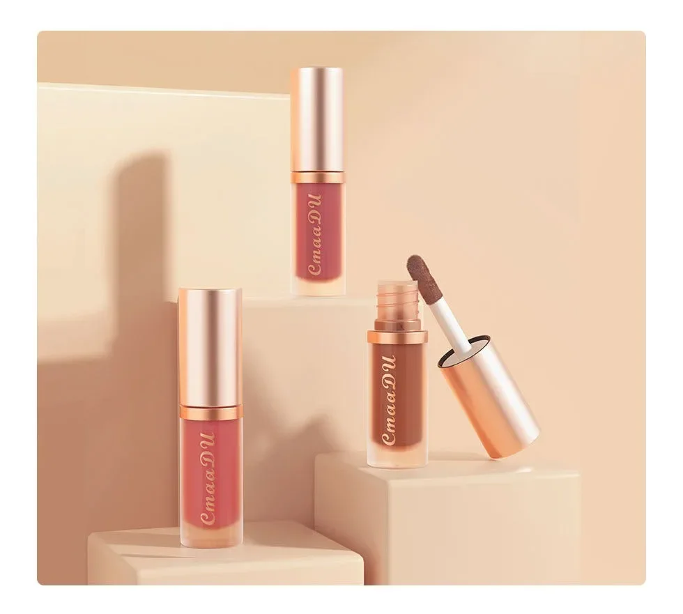 12 Colors Matte Lipstick Red Waterproof Sexy Makeup Lip Tint Smooth Nude Brown Pink Long Lasting Non-stick Lip Cosmetic Make Up