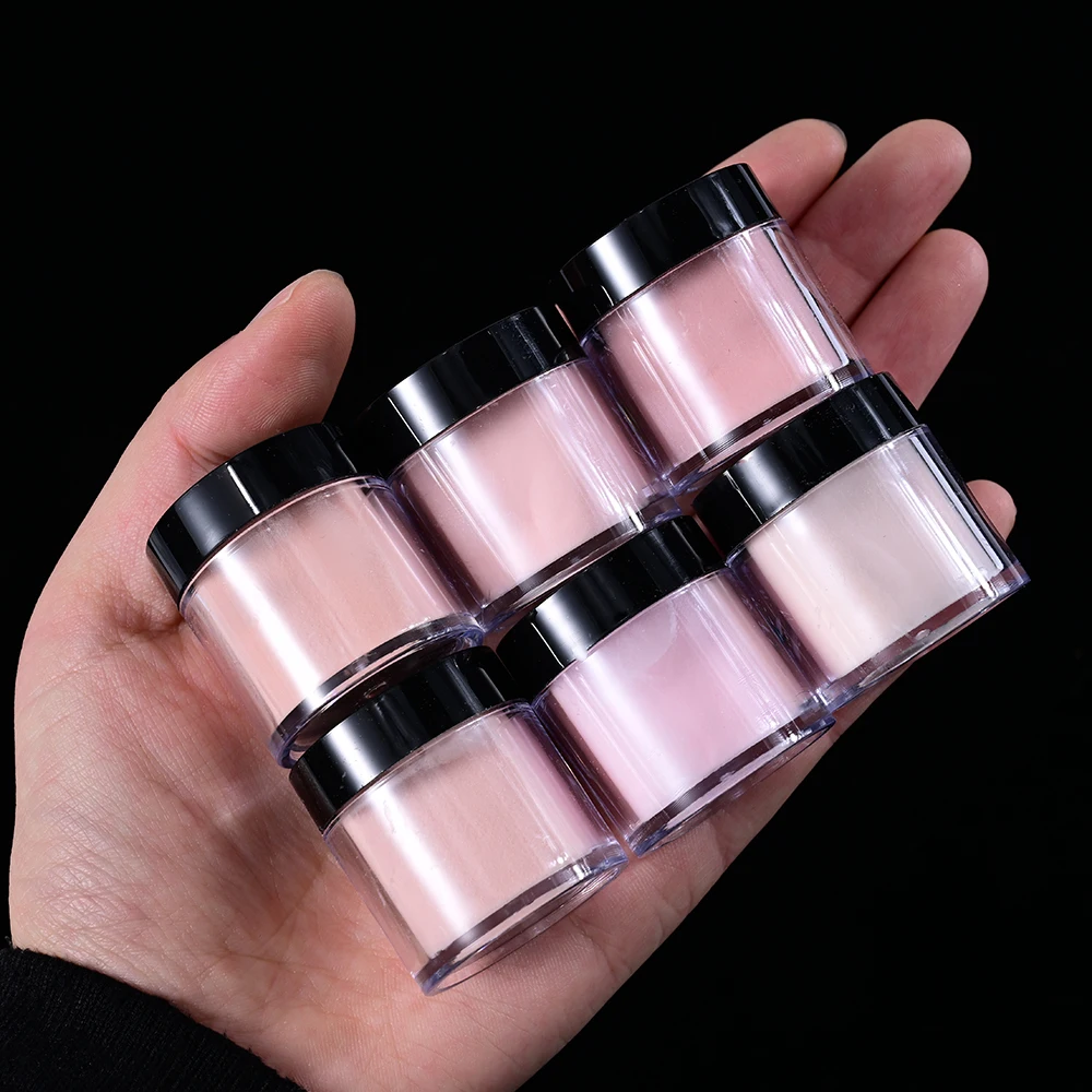 6Colors Nude/Pink Nail Art Acrylic Powder Net.7g*6Jars For French Nails Extension 3D Tips Carving Dipping Fast-Dry Polymer Dust