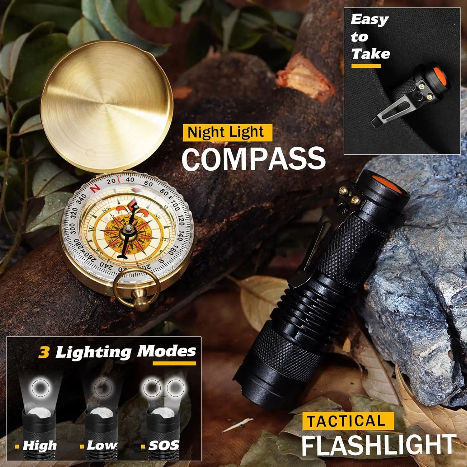 (No flint) Outdoor Adventure Survival Kit SOS Emergency First Aid Kit Camping Equipments Self-defense EDC Box