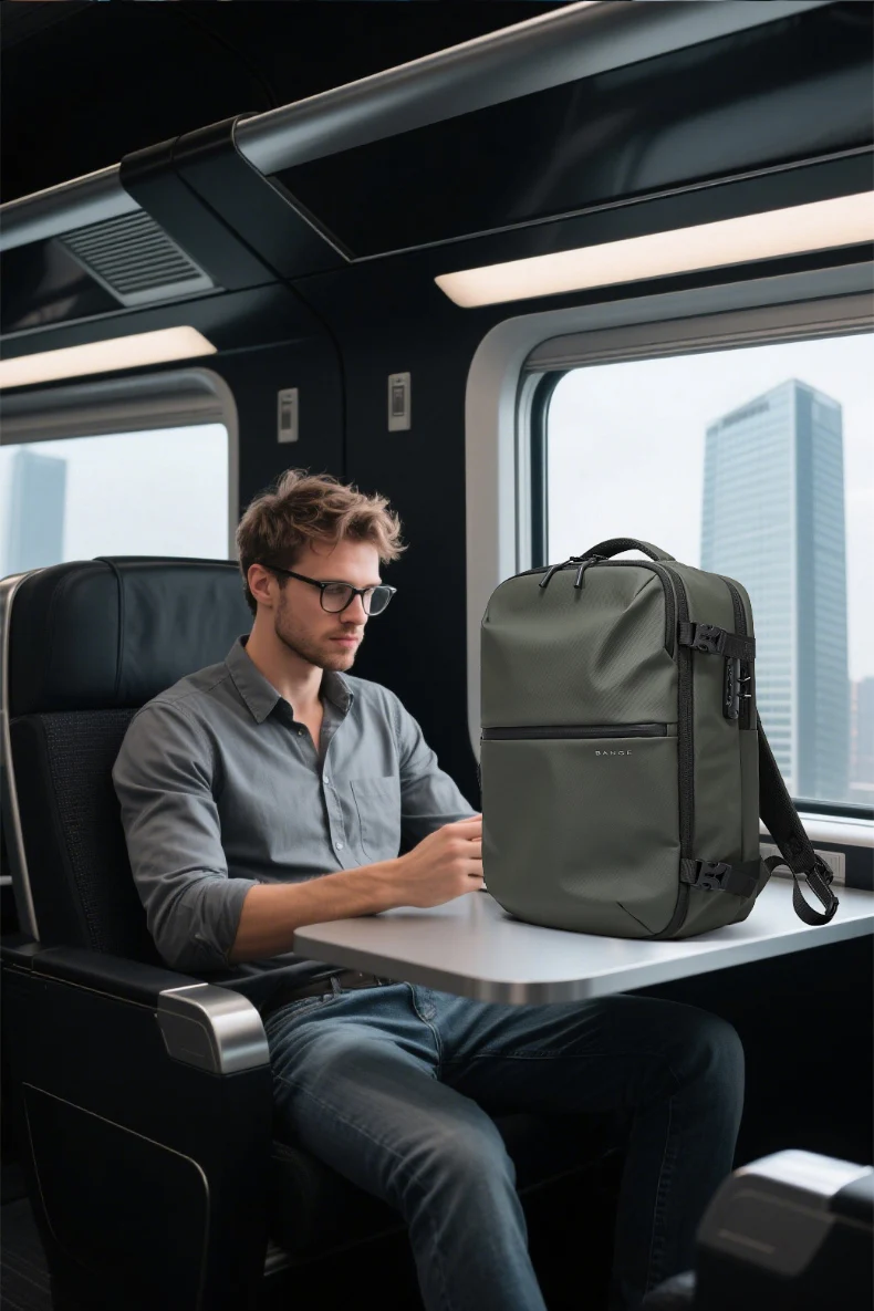 BANGE Anti-Theft Cabin Bag Wet And Dry Separation Travel Backpack for Men Women Hand Luggage 15.6 inch Laptop Backpacks for Male