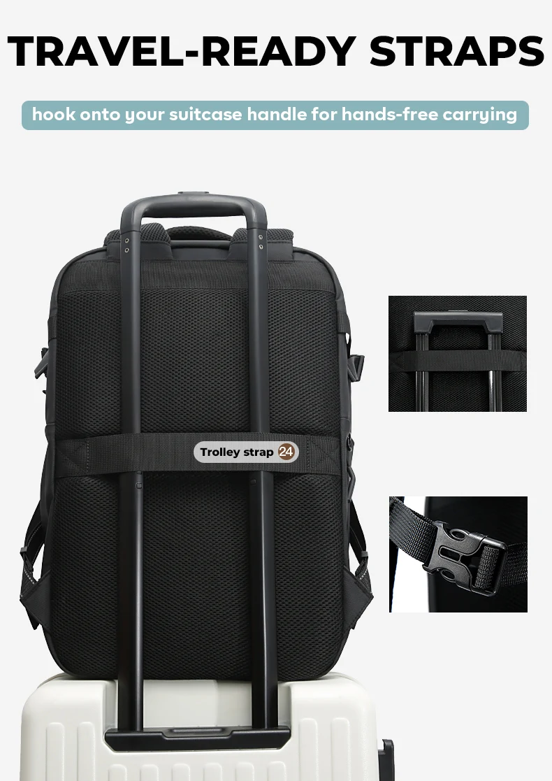 BANGE Anti-Theft Cabin Bag Wet And Dry Separation Travel Backpack for Men Women Hand Luggage 15.6 inch Laptop Backpacks for Male