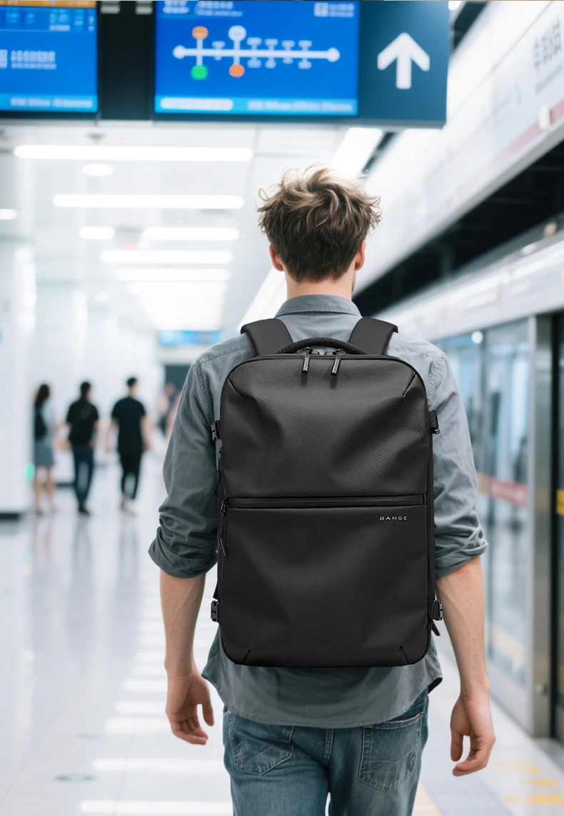 BANGE Anti-Theft Cabin Bag Wet And Dry Separation Travel Backpack for Men Women Hand Luggage 15.6 inch Laptop Backpacks for Male