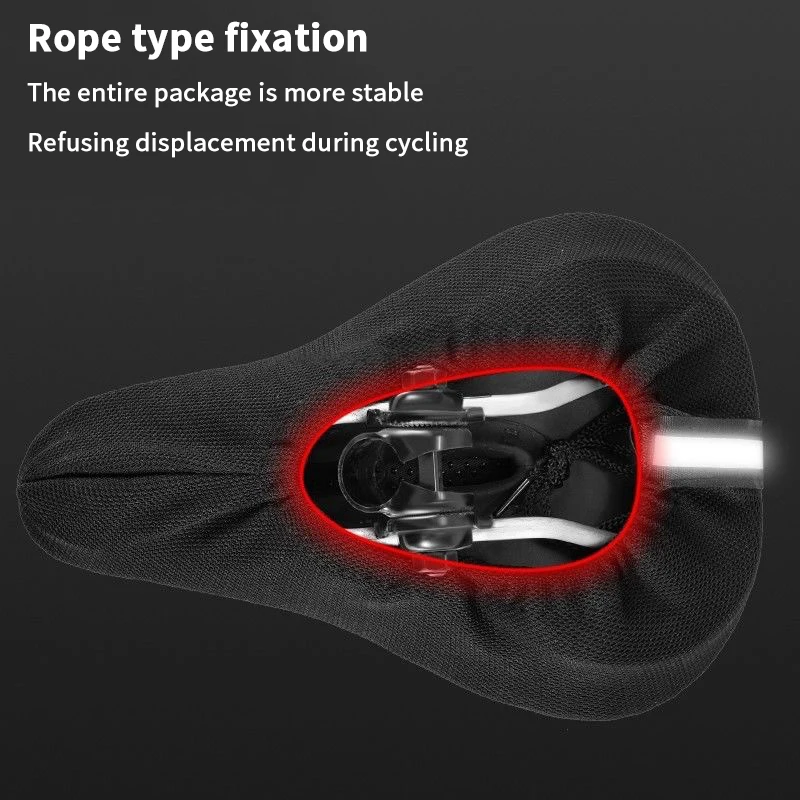Bike Seat Cushion, Silicone Gel Padded Saddle Cover Bike Seat Cover For Men Women, Adjustable Soft Padding Bicycle Seat Cushion