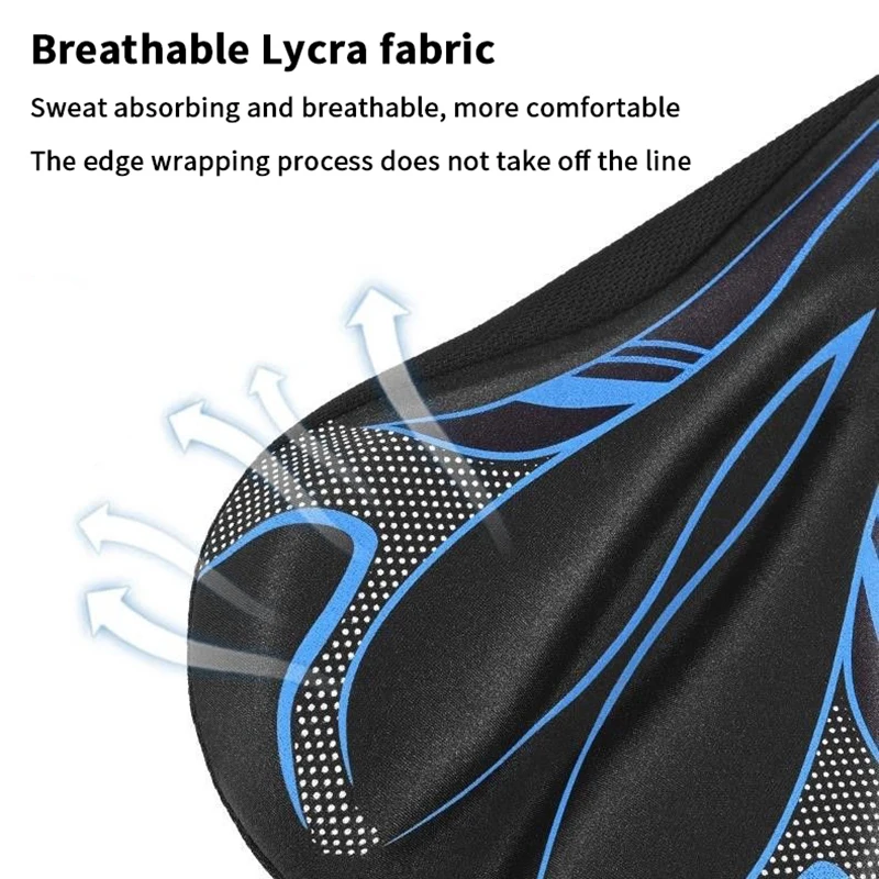 Bike Seat Cushion, Silicone Gel Padded Saddle Cover Bike Seat Cover For Men Women, Adjustable Soft Padding Bicycle Seat Cushion
