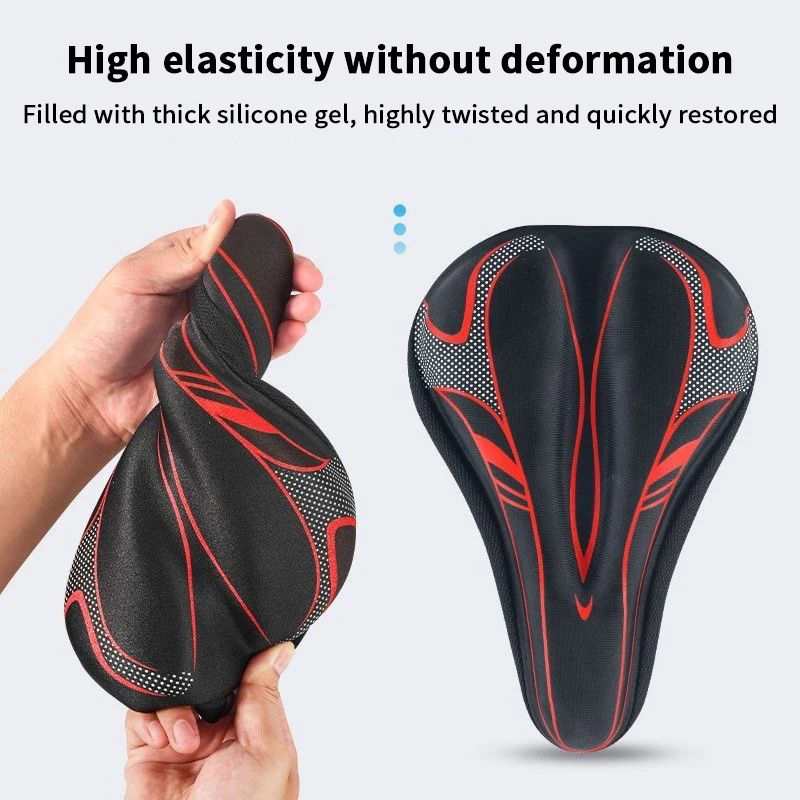 Bike Seat Cushion, Silicone Gel Padded Saddle Cover Bike Seat Cover For Men Women, Adjustable Soft Padding Bicycle Seat Cushion