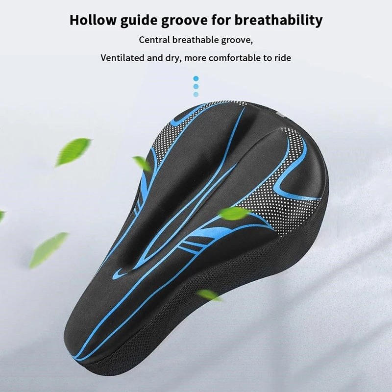 Bike Seat Cushion, Silicone Gel Padded Saddle Cover Bike Seat Cover For Men Women, Adjustable Soft Padding Bicycle Seat Cushion