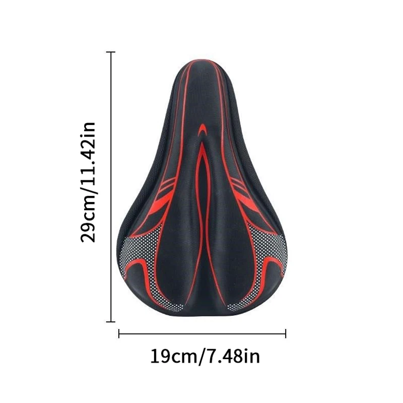Bike Seat Cushion, Silicone Gel Padded Saddle Cover Bike Seat Cover For Men Women, Adjustable Soft Padding Bicycle Seat Cushion