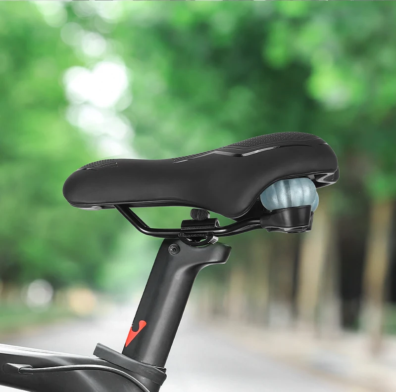 WEST BIKING Thickened Bike Saddle Dual Shock Balls Comfort Hollow Non-Slip Soft Cushion For MTB Road Bike Cycling Accessories