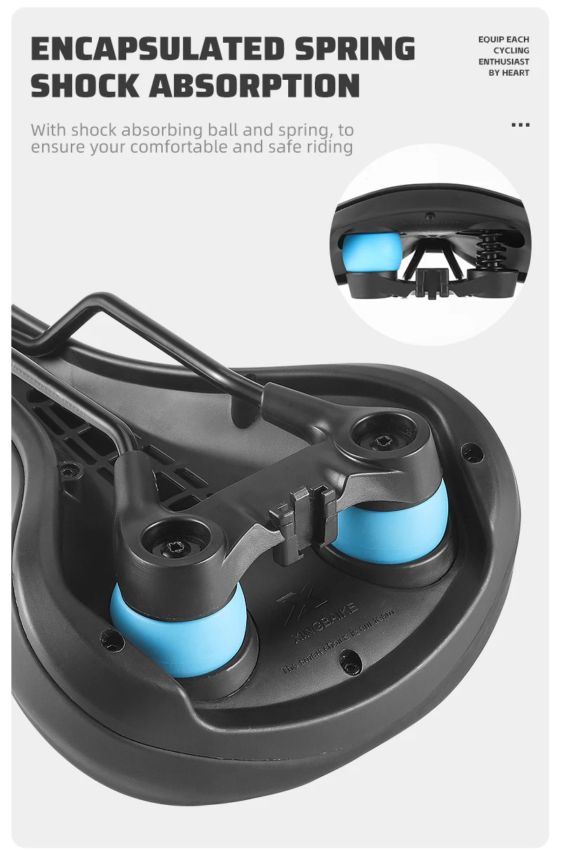 WEST BIKING Thickened Bike Saddle Dual Shock Balls Comfort Hollow Non-Slip Soft Cushion For MTB Road Bike Cycling Accessories