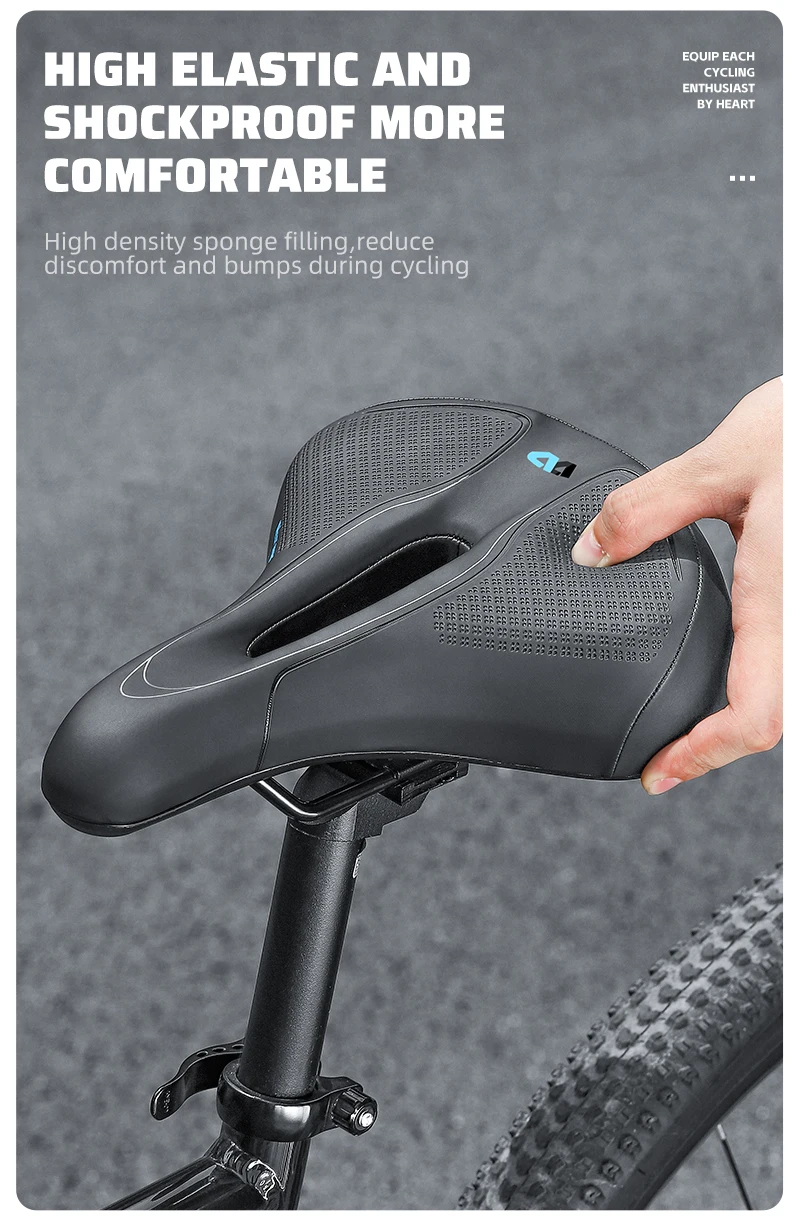 WEST BIKING Thickened Bike Saddle Dual Shock Balls Comfort Hollow Non-Slip Soft Cushion For MTB Road Bike Cycling Accessories