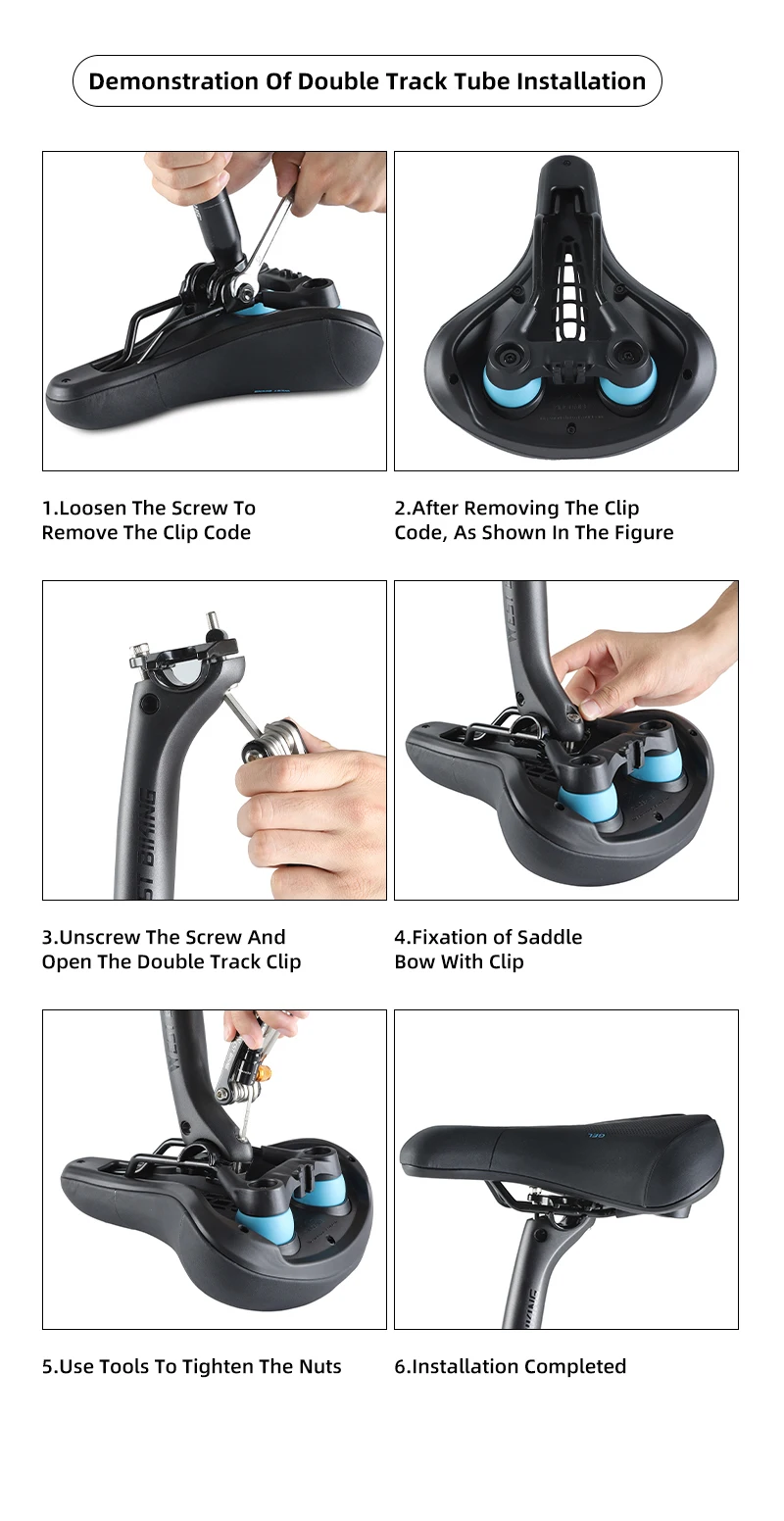 WEST BIKING Thickened Bike Saddle Dual Shock Balls Comfort Hollow Non-Slip Soft Cushion For MTB Road Bike Cycling Accessories