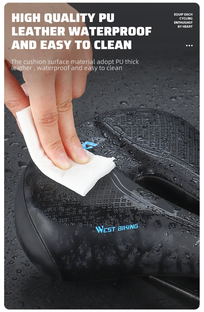 WEST BIKING Thickened Bike Saddle Dual Shock Balls Comfort Hollow Non-Slip Soft Cushion For MTB Road Bike Cycling Accessories