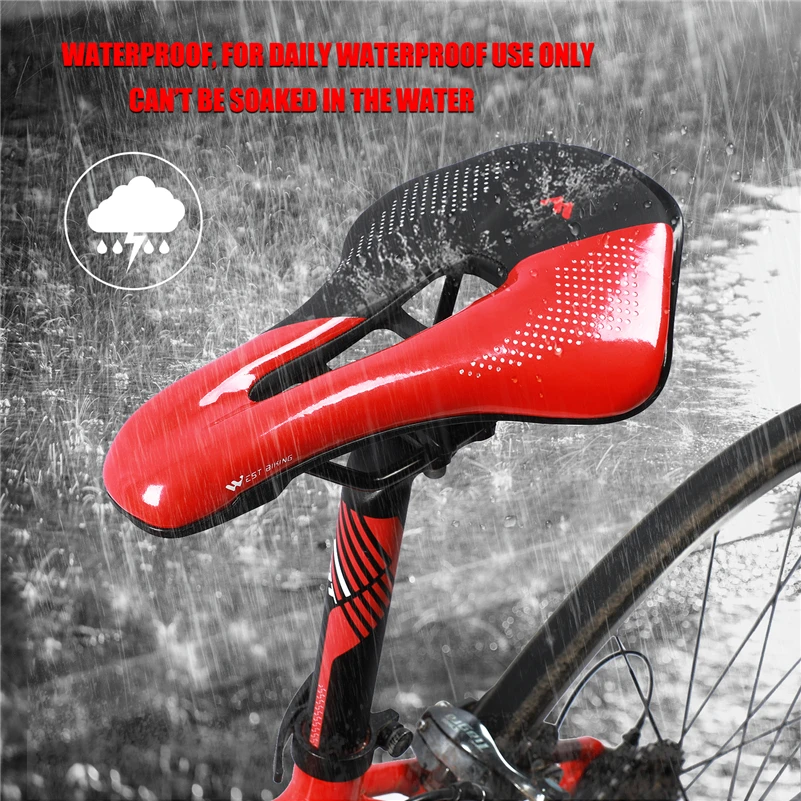 WEST BIKING Thickened Bike Saddle Dual Shock Balls Comfort Hollow Non-Slip Soft Cushion For MTB Road Bike Cycling Accessories