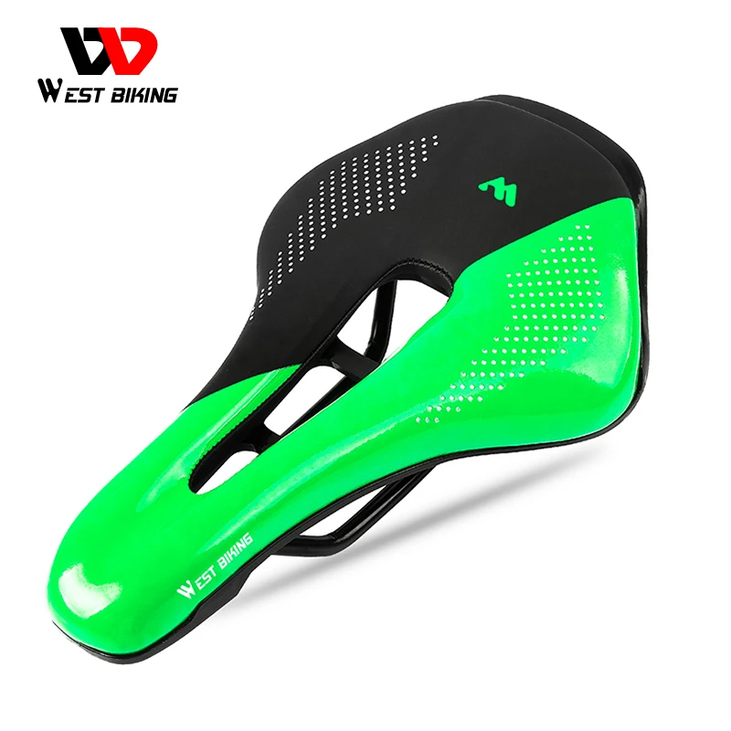 WEST BIKING Thickened Bike Saddle Dual Shock Balls Comfort Hollow Non-Slip Soft Cushion For MTB Road Bike Cycling Accessories