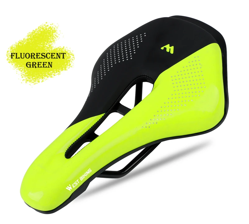 WEST BIKING Thickened Bike Saddle Dual Shock Balls Comfort Hollow Non-Slip Soft Cushion For MTB Road Bike Cycling Accessories