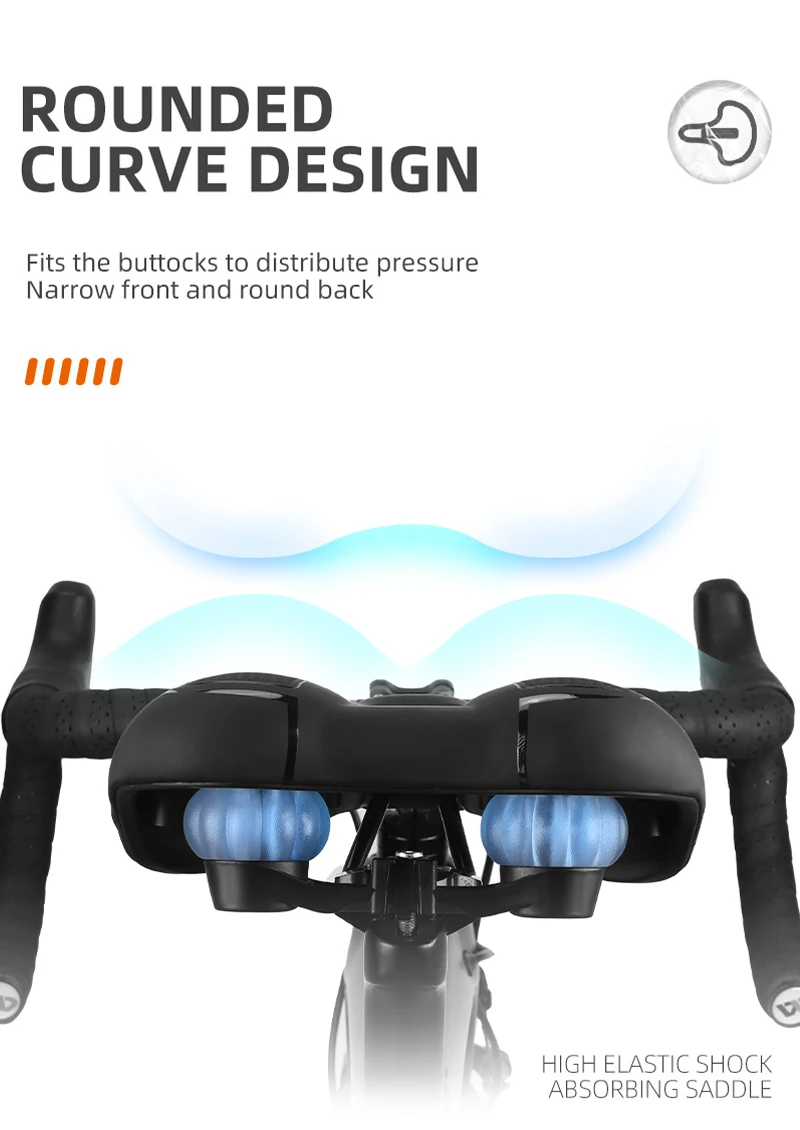 WEST BIKING Thickened Bike Saddle Dual Shock Balls Comfort Hollow Non-Slip Soft Cushion For MTB Road Bike Cycling Accessories