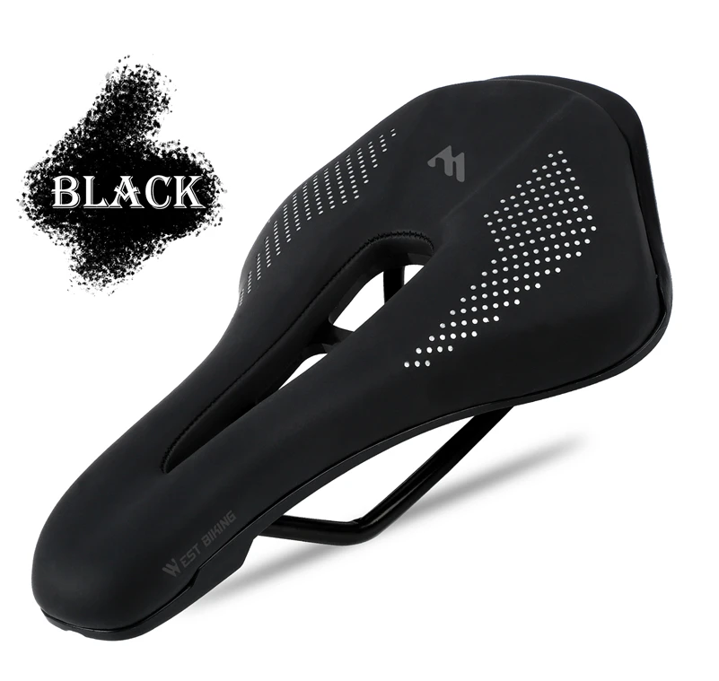 WEST BIKING Thickened Bike Saddle Dual Shock Balls Comfort Hollow Non-Slip Soft Cushion For MTB Road Bike Cycling Accessories