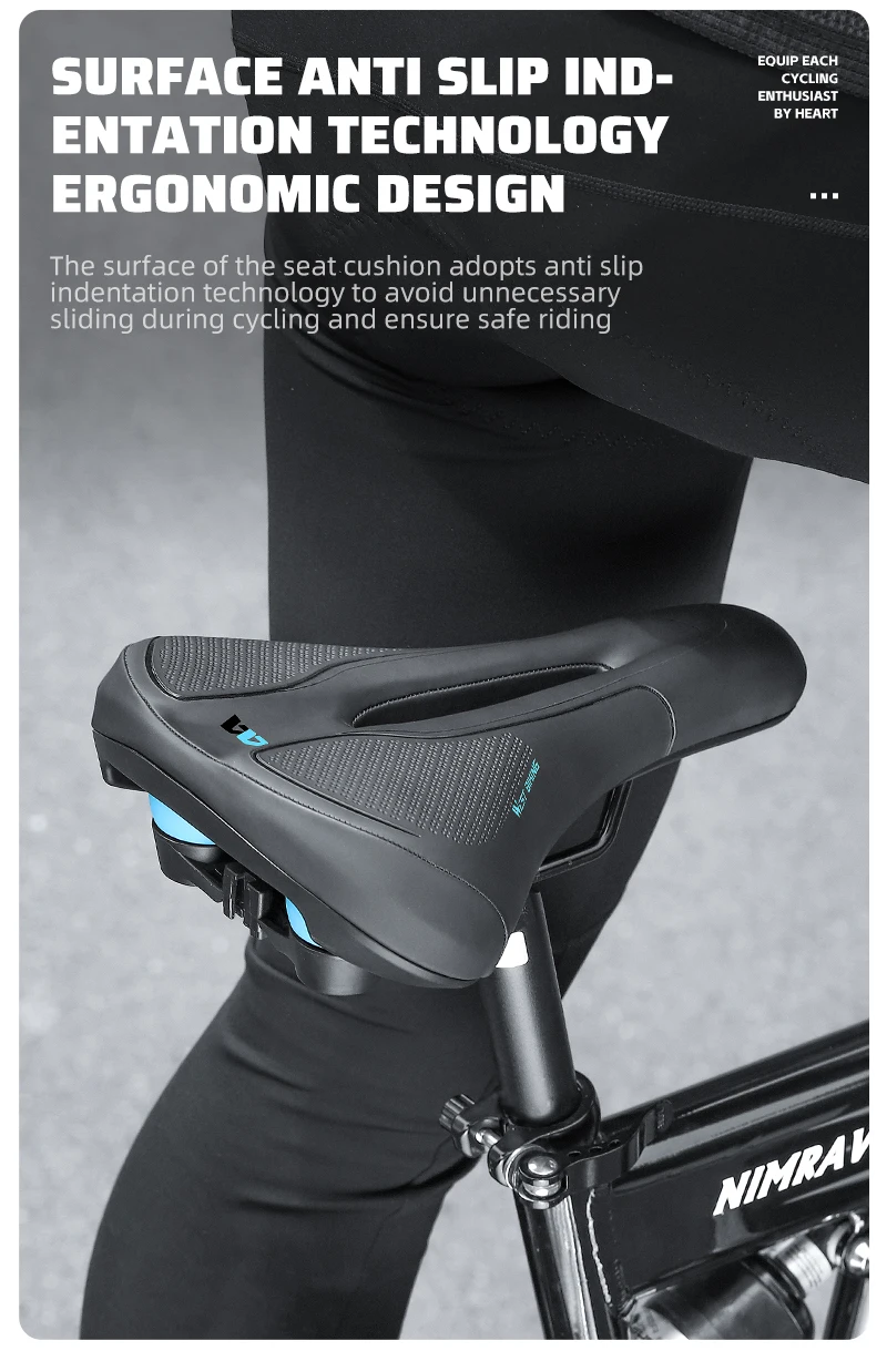 WEST BIKING Thickened Bike Saddle Dual Shock Balls Comfort Hollow Non-Slip Soft Cushion For MTB Road Bike Cycling Accessories