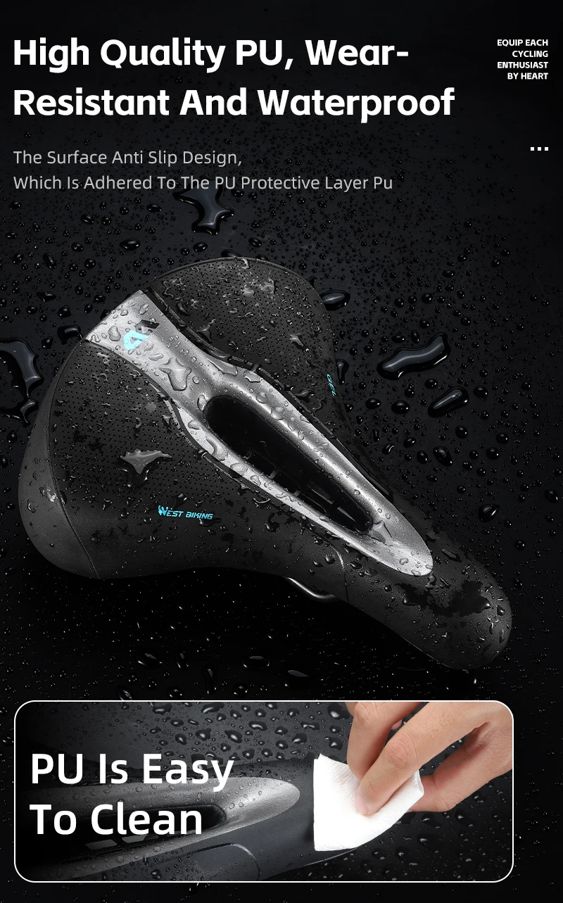 WEST BIKING Thickened Bike Saddle Dual Shock Balls Comfort Hollow Non-Slip Soft Cushion For MTB Road Bike Cycling Accessories