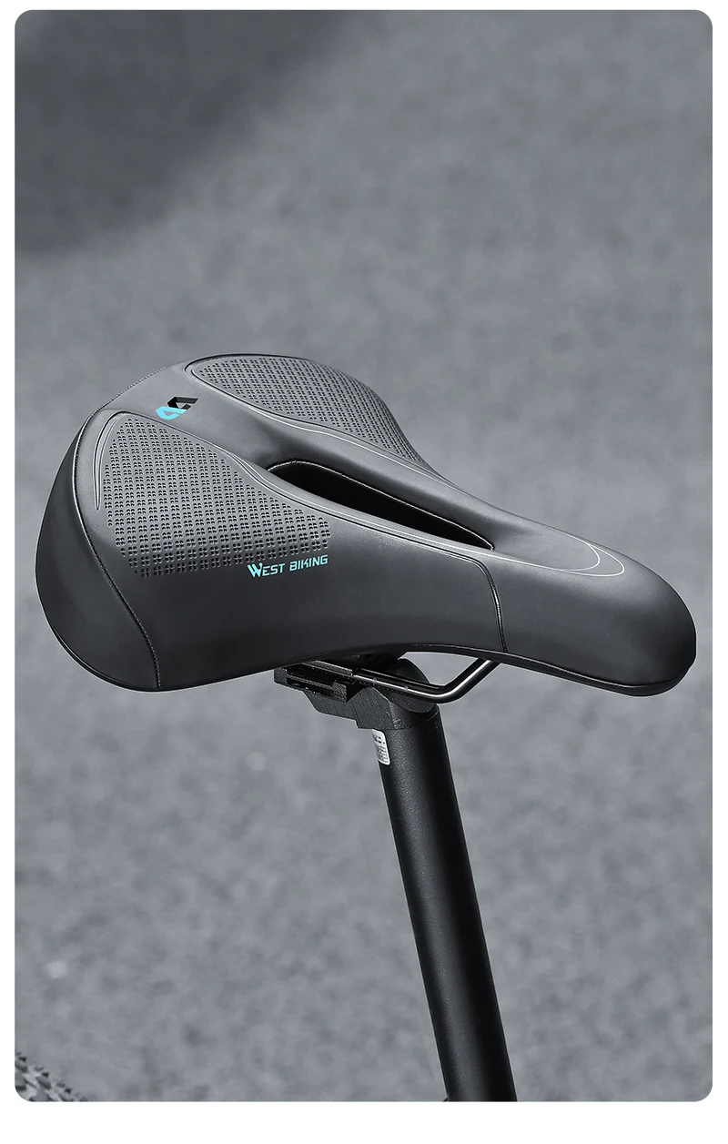 WEST BIKING Thickened Bike Saddle Dual Shock Balls Comfort Hollow Non-Slip Soft Cushion For MTB Road Bike Cycling Accessories