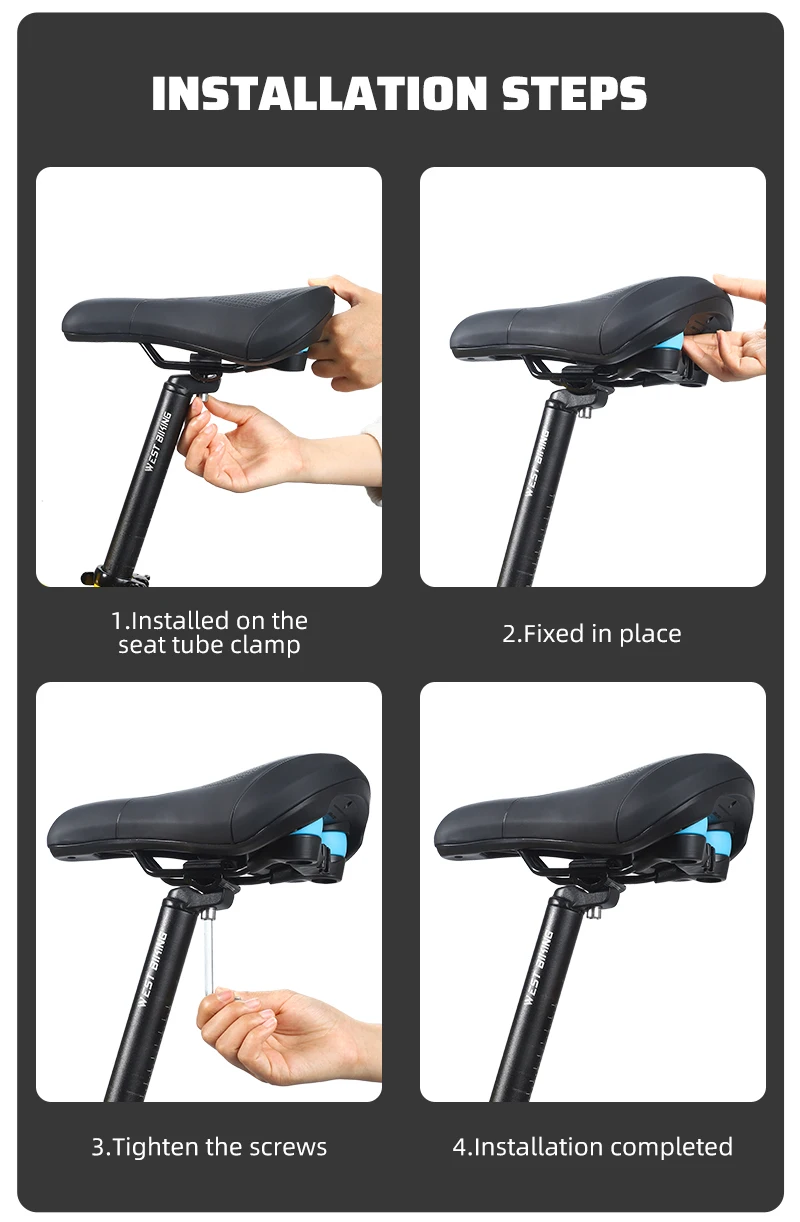WEST BIKING Thickened Bike Saddle Dual Shock Balls Comfort Hollow Non-Slip Soft Cushion For MTB Road Bike Cycling Accessories